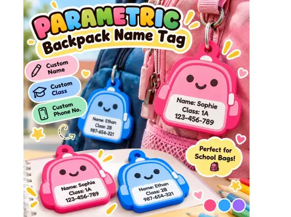 Custom Backpack & School Bag Name Tag