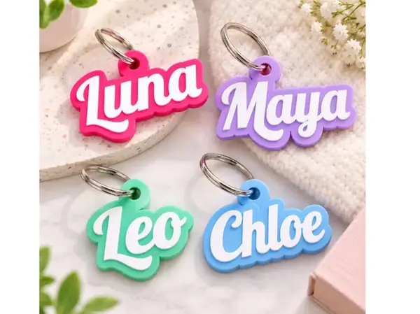 Custom Two-Tone Name Keychain