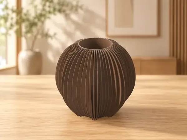 Pumpkin Lamella Vase – Autumn Decor
