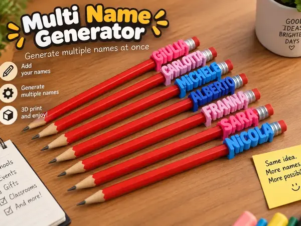 Custom Name Pencil Toppers (30 Names)