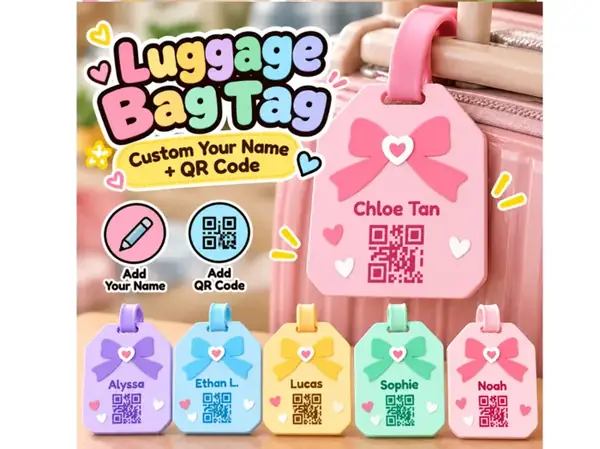 Custom Luggage Tag – Name & QR Code