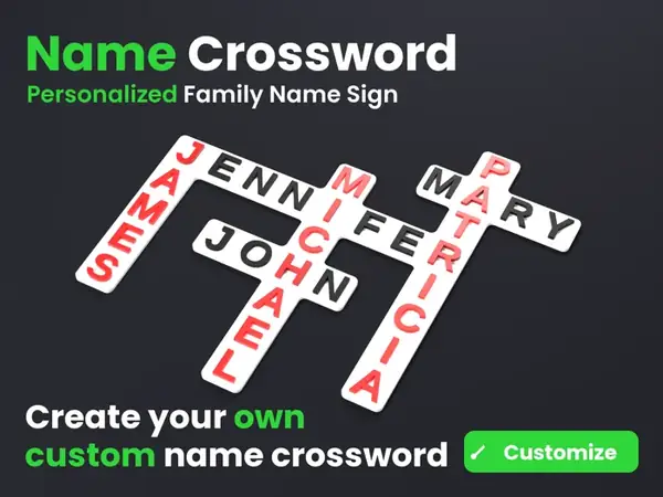 Custom Family Name Crossword Sign