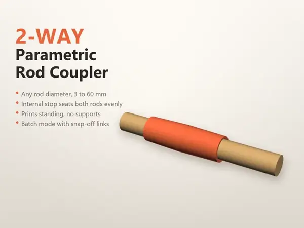Custom Straight Coupler for Round Rods
