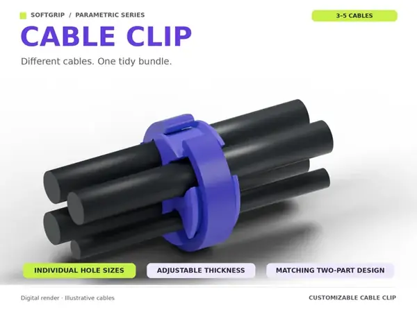 Custom SoftGrip 3–5 Cable Clip