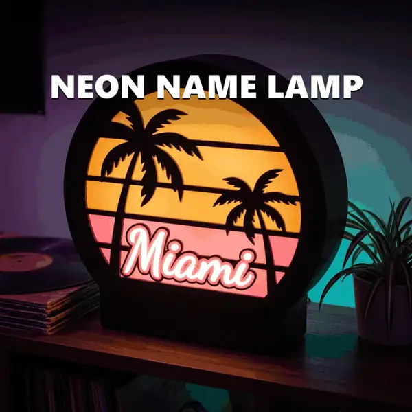 Custom Neon Name Lamp – Sunset Lightbox