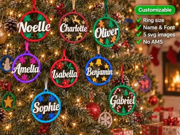 Custom Christmas Ball with Names & Designs