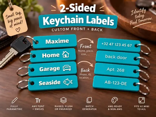 Custom 2-Sided Keychain Bag Tag
