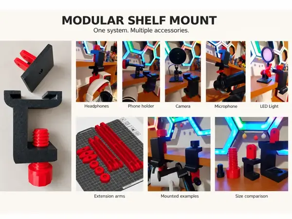 Modular Adjustable Shelf & Desk Clamp Mount
