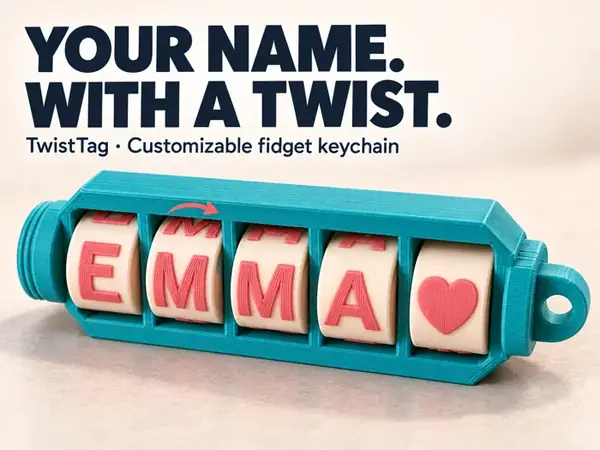 Custom TwistTag Fidget Spinner Name Tag