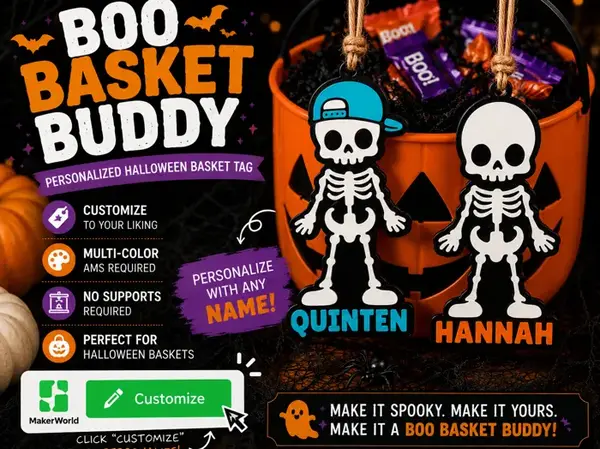 Custom Halloween Basket Tag