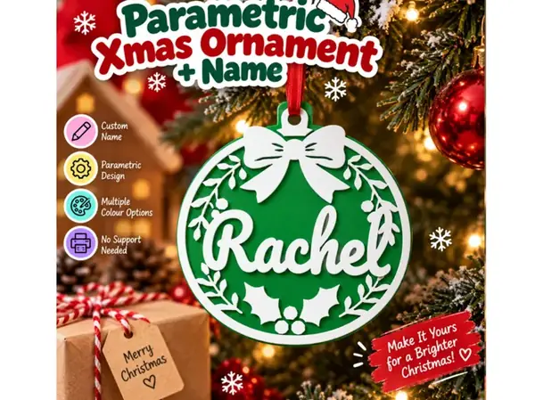 Custom Holly Christmas Name Ornament