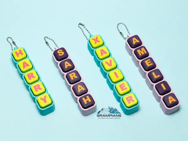 Custom 5 & 6 Letter Name Bar Fidget Clickers