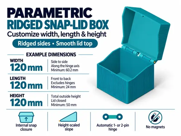 Custom Ridged Box with Snap-Shut Lid