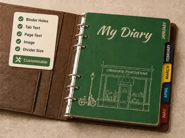 Custom Notebook Divider – Multilingual Fonts