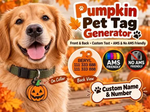 Custom Pumpkin Pet ID Tag