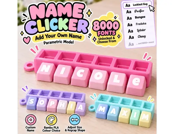 Custom Name Clicker Keychain
