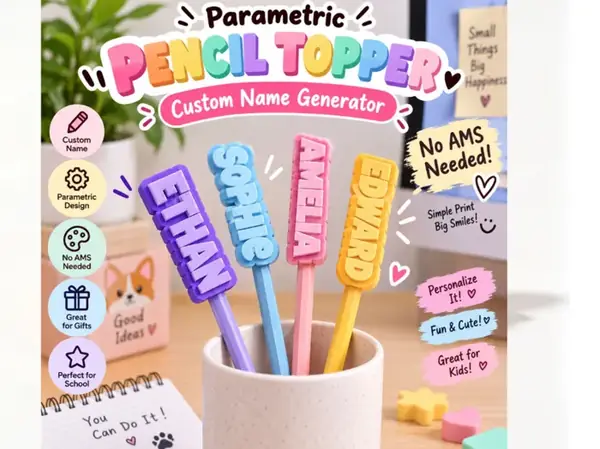 Custom Name Pencil & Straw Topper