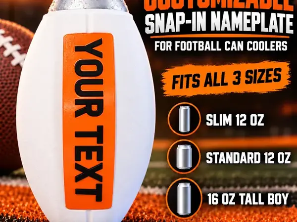 Custom Football Laces Snap-In Nameplate